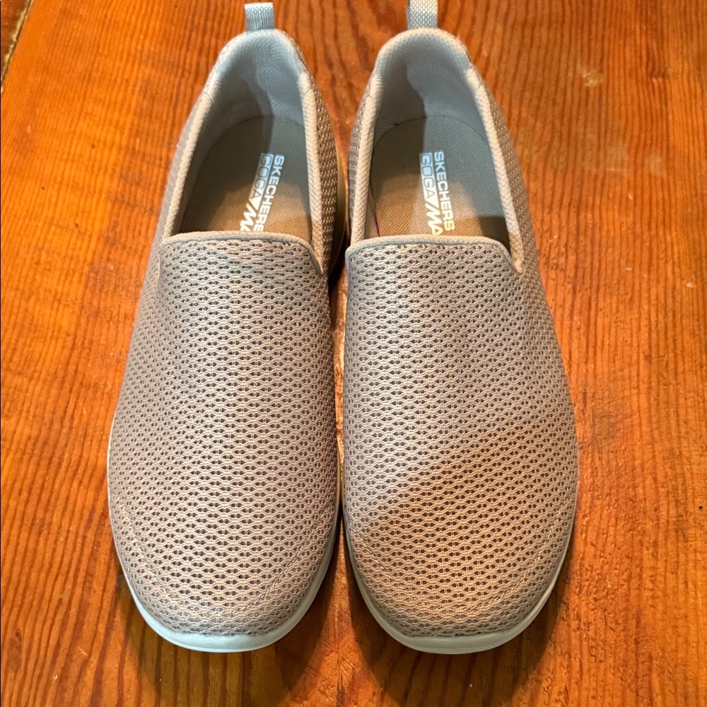 Skechers Taupe Mesh Comfort Slip-Ons